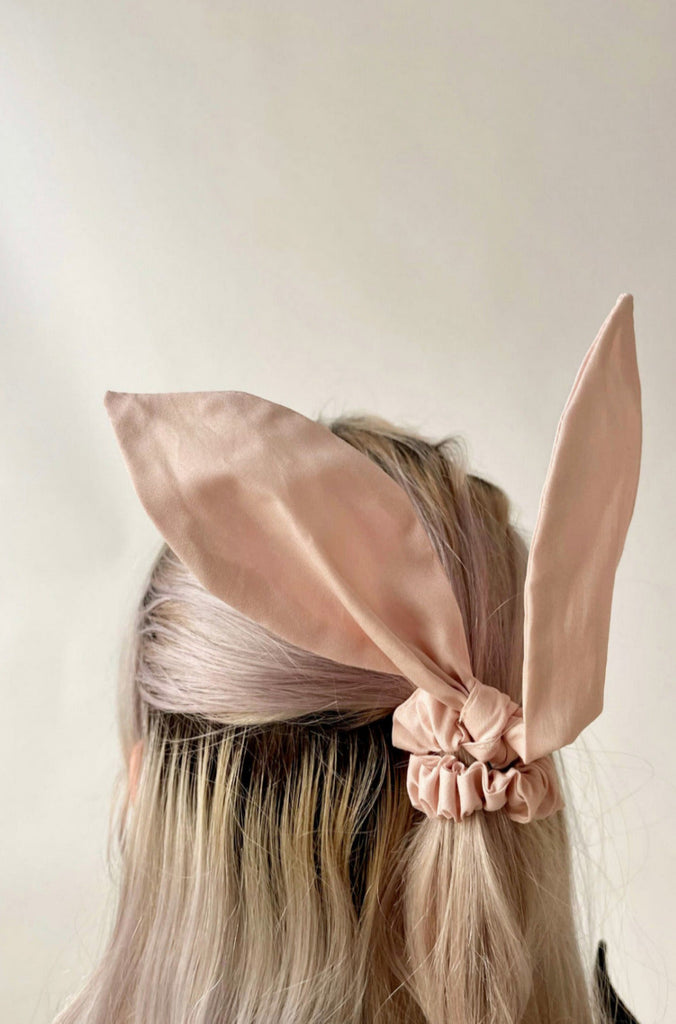 Eliza Faulkner Designs Inc. Bow-Tie 'Bunni' Scrunchie Pink Cotton