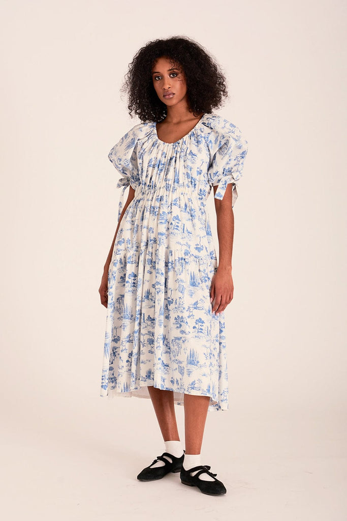 Eliza Faulkner Designs Inc. Dresses Jolen Dress Blue Toile De Jouy