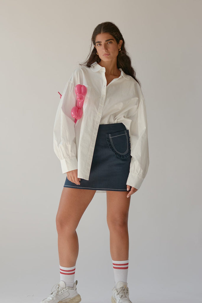 Eliza Faulkner Designs Inc. Mini Skirts Tate Mini Skirt Navy Twill
