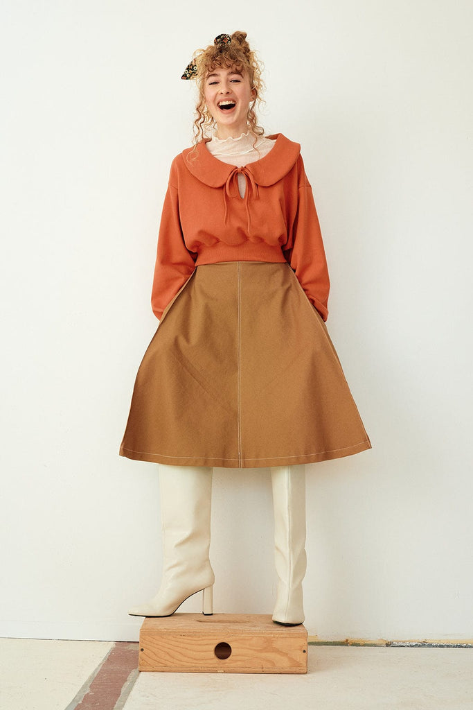 Eliza Faulkner Designs Inc. Skirts Winnie Skirt Toffee Brown Twill