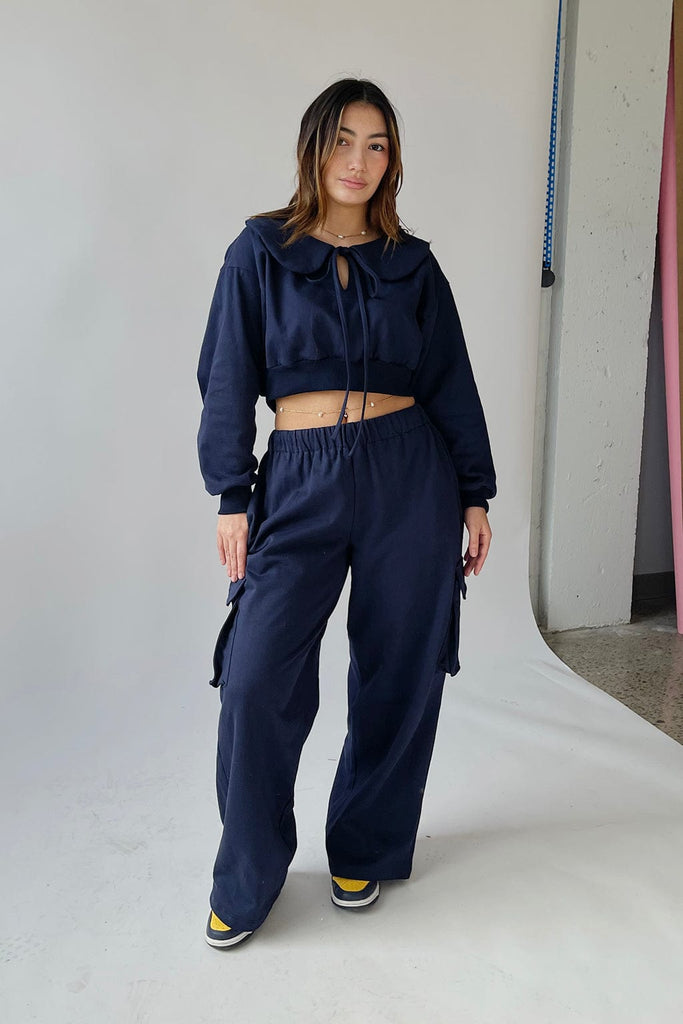 Eliza Faulkner Designs Inc. sweatpants Cargo Sweatpants Navy