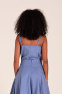 Eliza Faulkner Designs Inc. Tops Cami Slip Tank Periwinkle Blue Linen