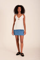 Eliza Faulkner Designs Inc. Tops Cami Slip Tank White Linen